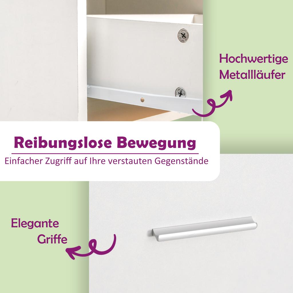 Nightstand White 50 x 32 x 60 cm