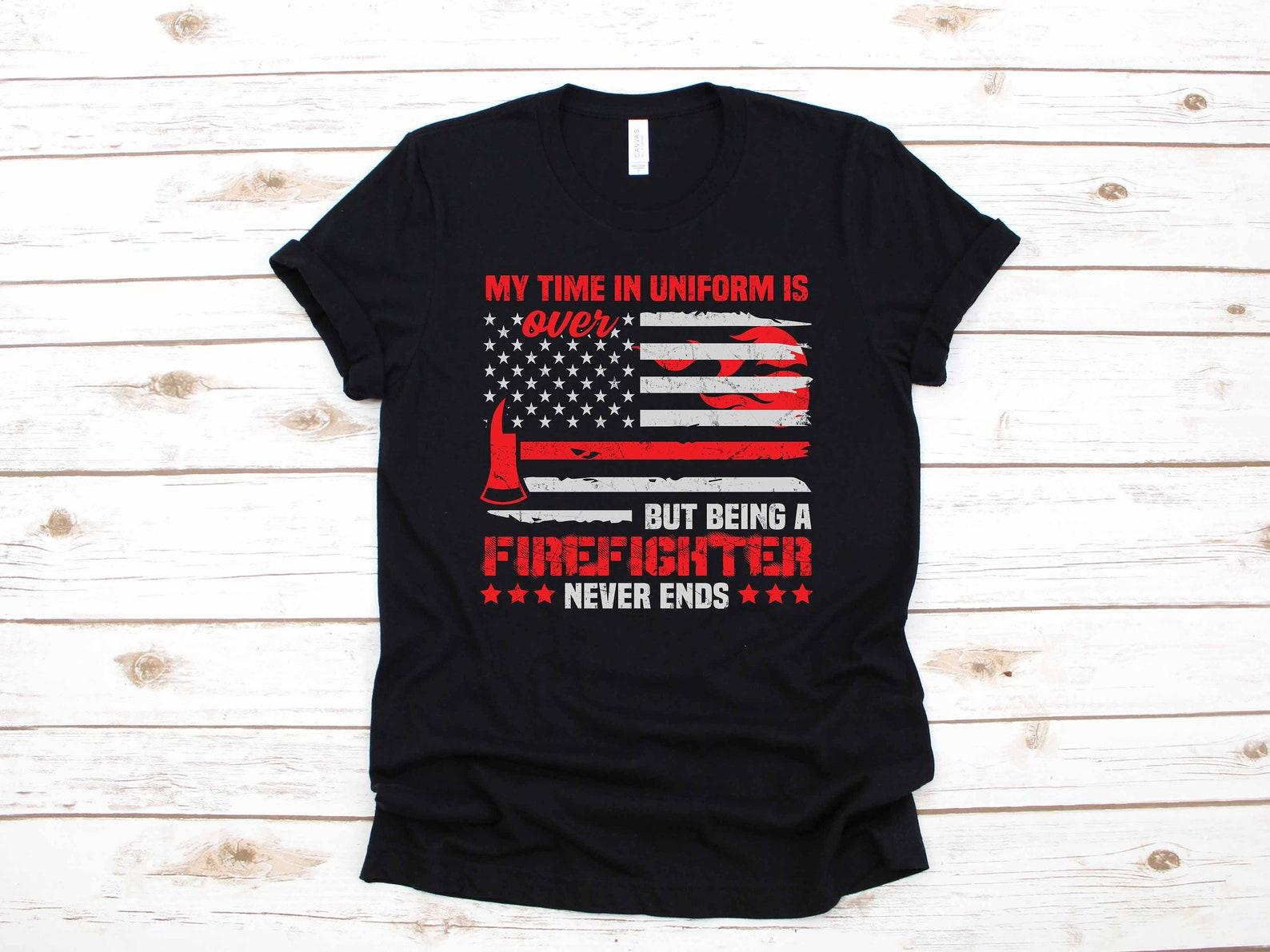 Retired Firefighter Retirement Thin Red Line Gift | T-Shirt |T-shirt | T-shirt | T-shirt | Tank Top L