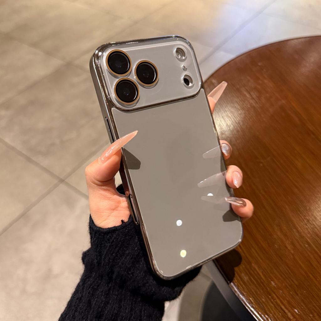 Luxury Tempered Glass Phone Case For iPhone 17 16 15 14 13 12 11 Pro Max Plus Crystal Lens Protection Plating Bumper Hard Cover