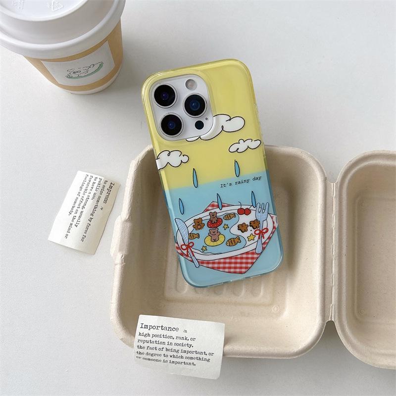 

Cartoon Bear Biscuit Double-Layer Case for iPhone 17/16/15/14 Pro Max iPhone 16