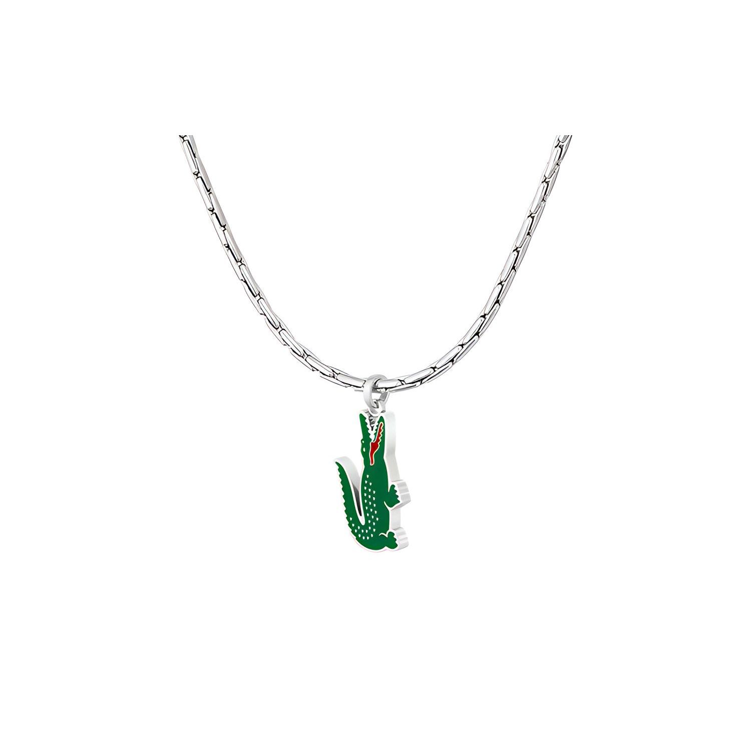 Lacoste Arthur Series Silver Stainless Steel Classic Necklace Men necklaces 2040228 2040228