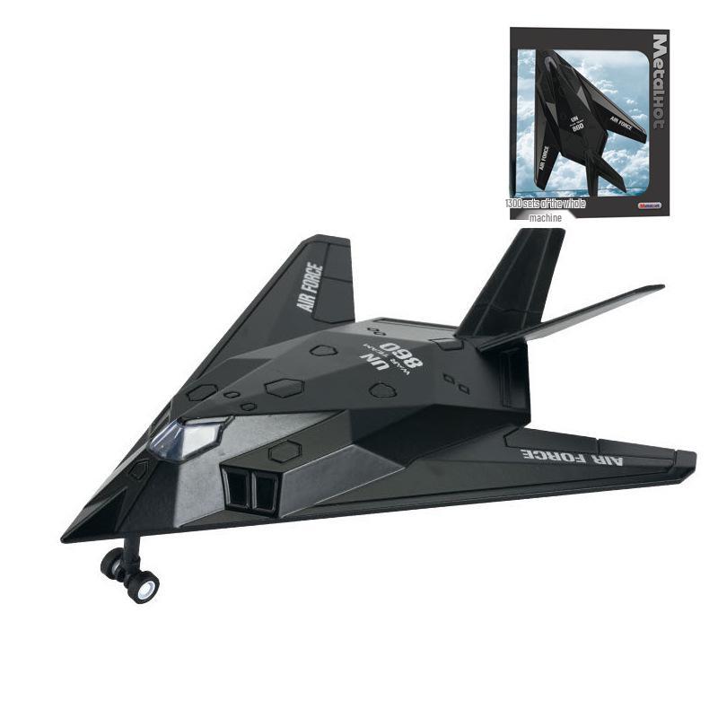 Alloy F117 Stealth Fighter Pull-Back Light & Sound Airplane Toy Model for Boys