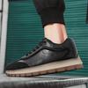Scarpe da Uomo alla Moda Tutte le Stagioni Pelle Sneakers Casual Stile Coreano Moda Scarpe da Corsa Antiscivolo Resistenti all'Usura Scarpa Sportiva da Uomo