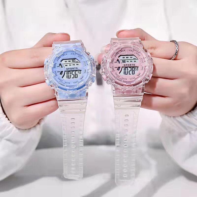 Electronic Watch Middle and High School Students Ins Wind Trend Unicorn Transparent Belt Electronic Watch