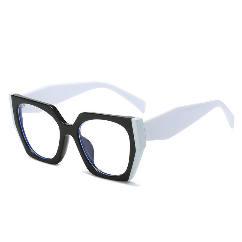 

Blue Light Blocking Glasses Y2K Large Cat-Eye Color Block Frame Transparent Lens Digital Device Glasses Spectacles For Women Men