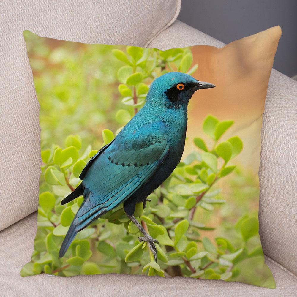 

Диван Главная Автомобильная наволочка Красочный цветок птица украшение милый чехол для подушки с дикой природой 45x45cm