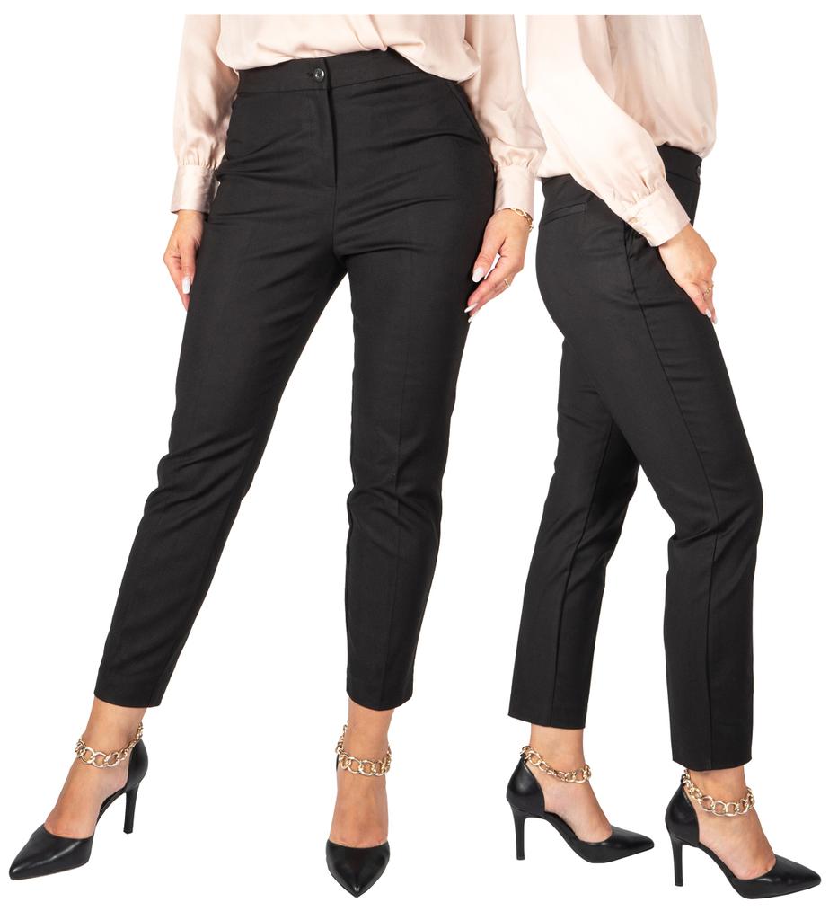 Firi Eleganckie Spodnie Damskie Czarne Wizytowe Cygaretki Do Biura 42 Xl
