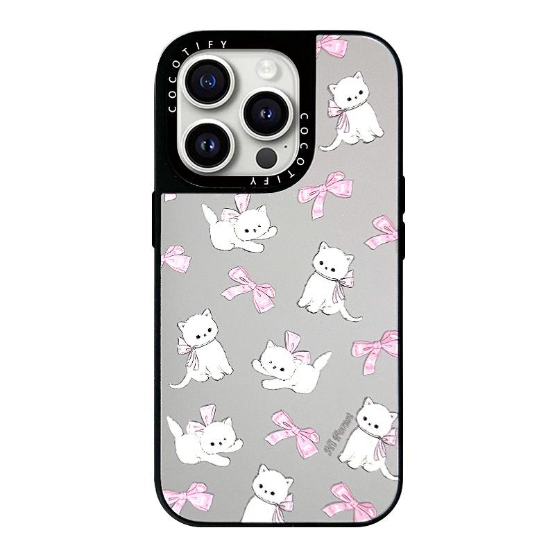 

Bow kitten is suitable for Apple 16pro mobile phone case, iphone15 anti-drop protective case 14promax tide brand. Apple 17promax