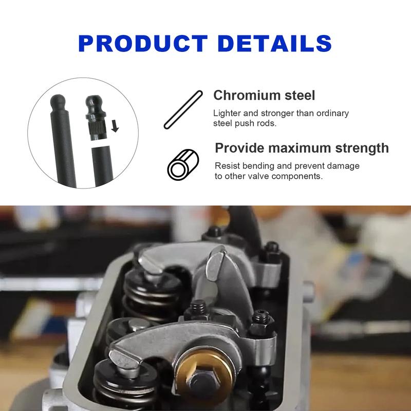 Chromoly Pushrod 3/8" 11.60 Inch 8PCS Durable Engine Push Rod for VW Air Cooled Motors Repair Accessory