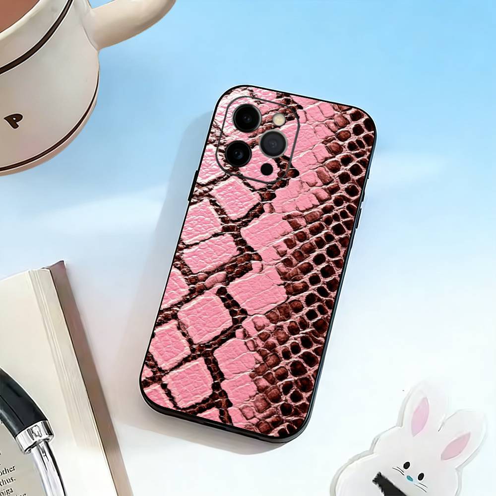 Crocodile Embossed Phone Case For iPhone 17, 16,15,14,13,12,11 Plus,Pro Max, Others Soft Black Cover
