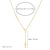 Gold Plated Stainless Steel Cross and Heart Lariat Necklace for Women