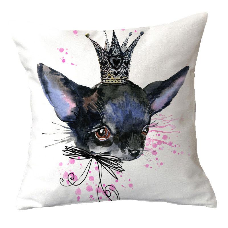 Painted Dog Creative Plush Cushion Pillowcase Office Waist Pillowcase Home Textile