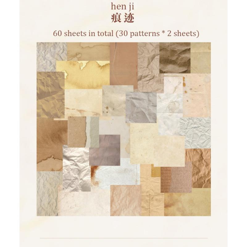 60 Pcs Ins Style Creative Small Fresh Collage Retro Memo Basic Diary Material Paper Collage Scrapbook