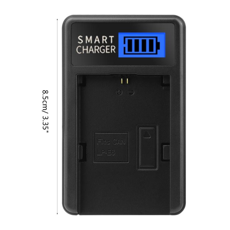Rapid LP-E6 LCD USB Battery Charger for  EOS 5D Mark II, EOS 5D Mark III Camera Stay Powered for Travel