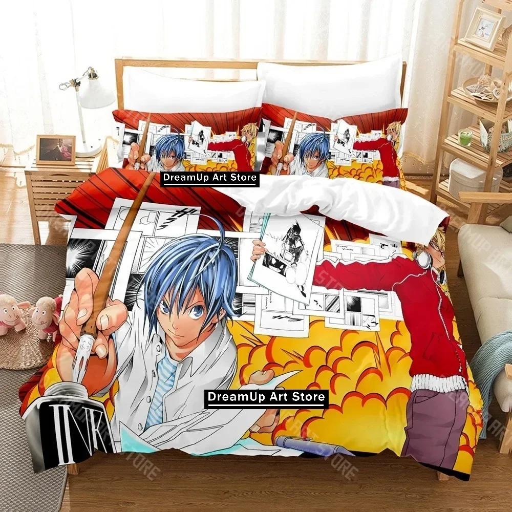 3D Print Bakuman Bedding Set Single Twin Full Queen King Size Bed Set Adult Kid Bedroom Duvetcover Sets 3D Print Anime Bed Sheet