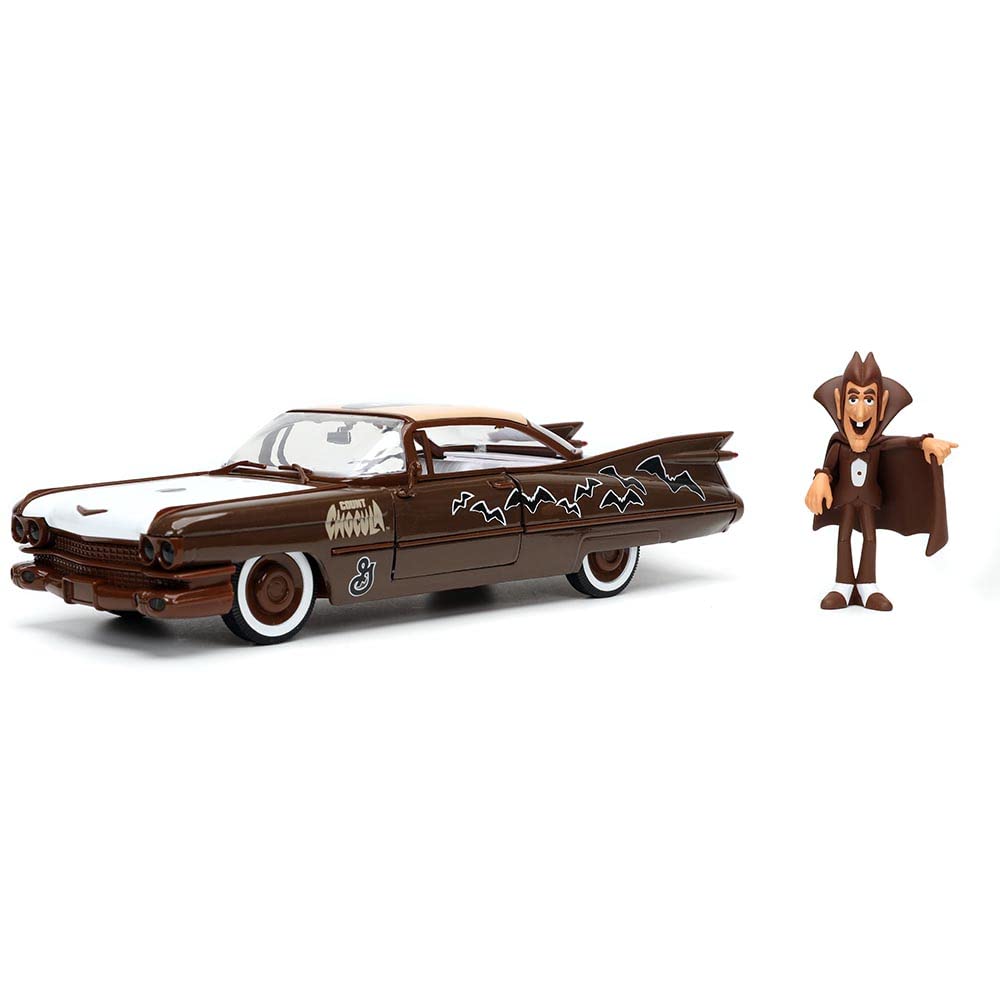 GENERAL MILLS 1959 CADILLAC COUPE DEVILLE CHOCULA Count Chocula Mini Car Diecast Car Brown 124 w/COUNT