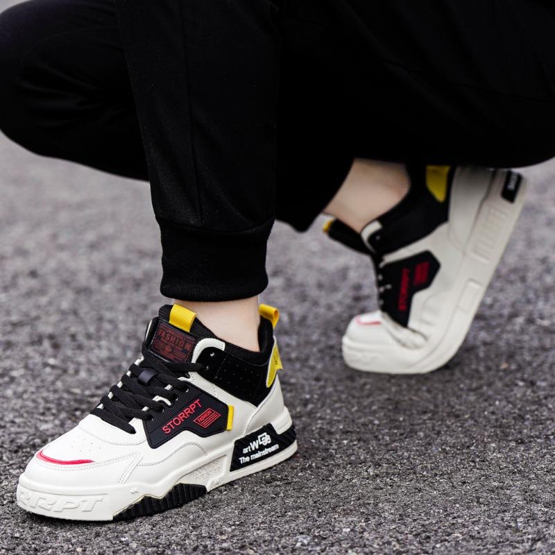 Pánská sportovní obuv Módní vysoká obuv Čtyřsezónní Venkovní Ležérní Prodyšná Běžecká obuv Silná podrážka Módní Protiskluzové Tenisky