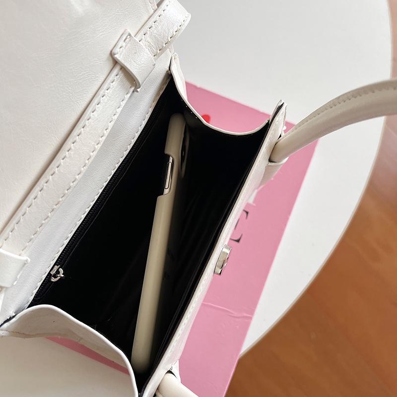 IELGY Women's Simple Textured Mini Pink Messenger Small Square Bag