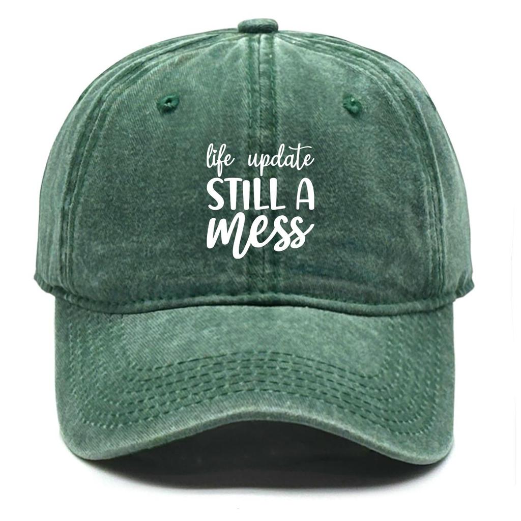 STILL A MESS" Print Adjustable Baseball Cap, Flat Cap Cozy Vintage Leisure Sun Visor Snapback Sun Hat