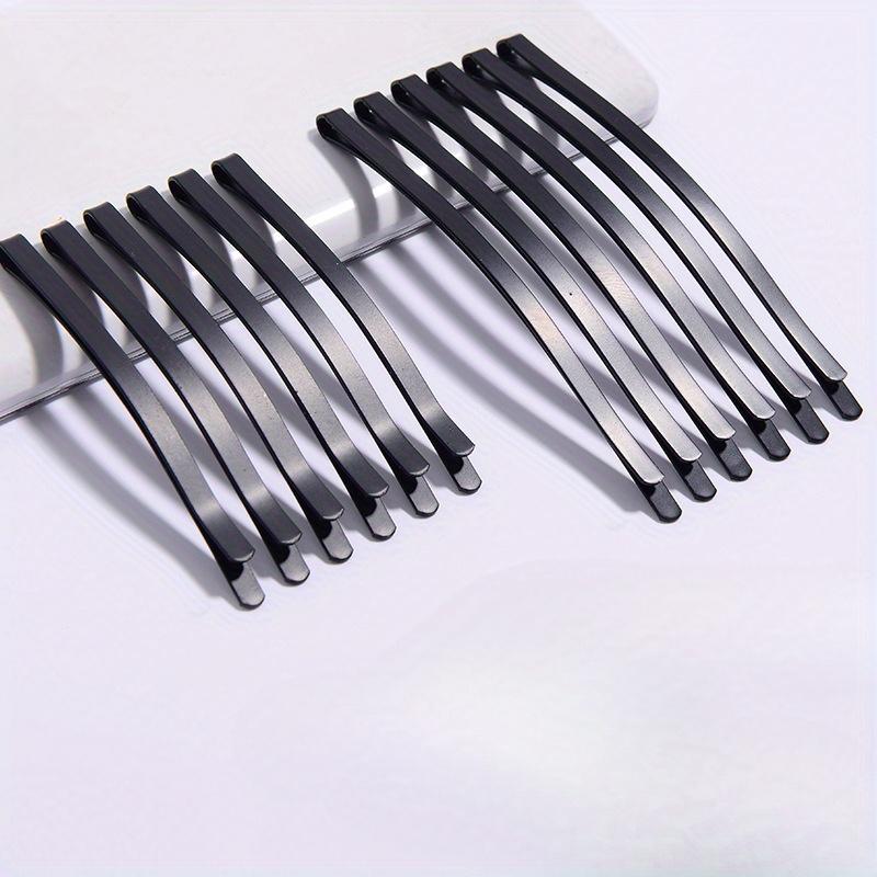Set da 20 forcine nere per capelli, Fermagli metallici minimalisti per donna, Mollette bobby monocolore a forma di arco, Accessori per capelli alla moda