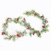 Tree Ornament Pine Cones Vine Hanging Wreath Christmas Decorative Garland Artificial Red Berries