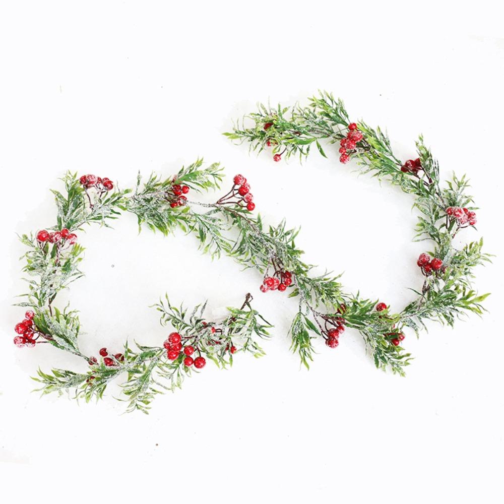 Tree Ornament Pine Cones Vine Hanging Wreath Christmas Decorative Garland Artificial Red Berries