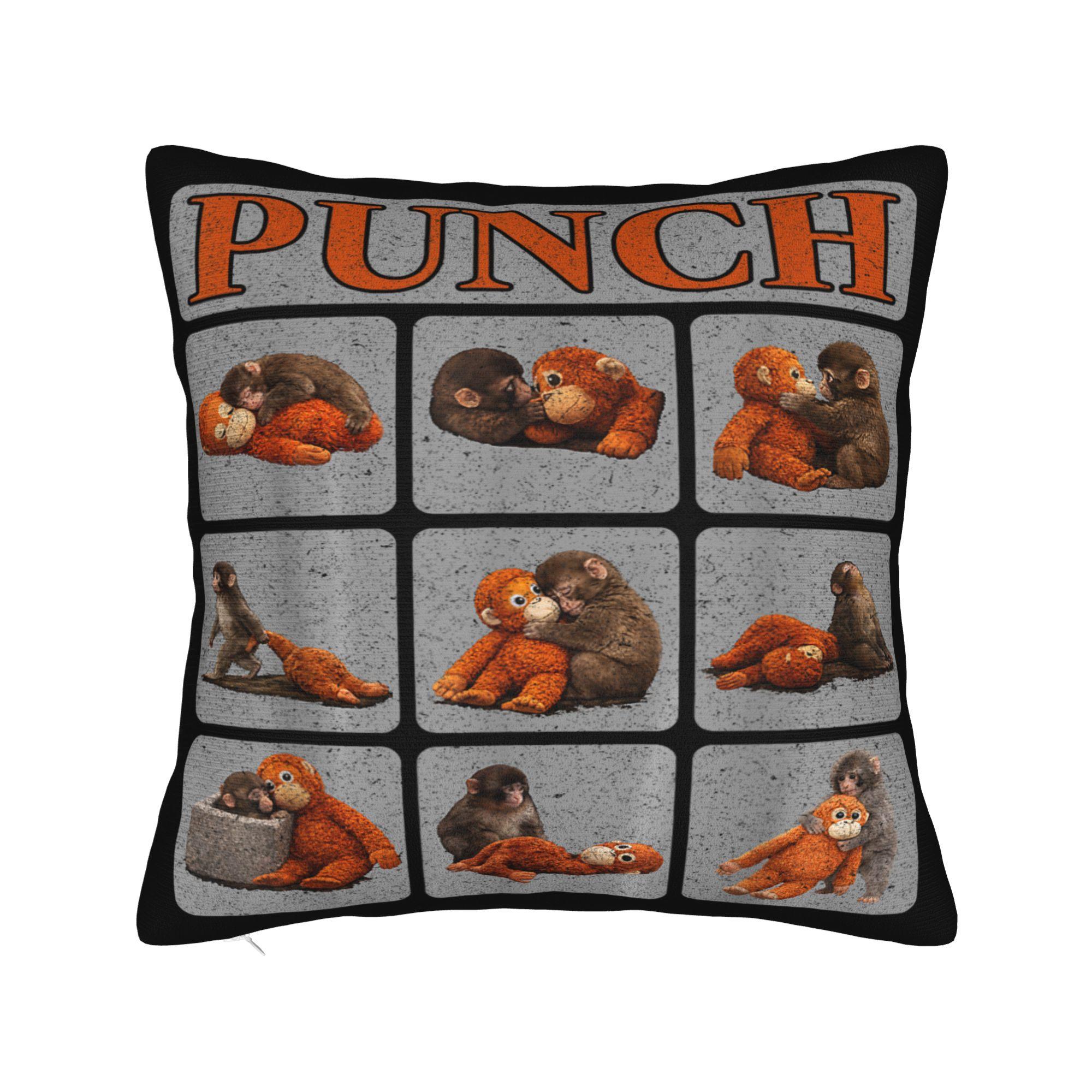 Punch Cute Monkey Funny Pillowcases Funny Pillow Case For Sofa Home Decoration Soft Pillow Cover 30x30cm 12x12in