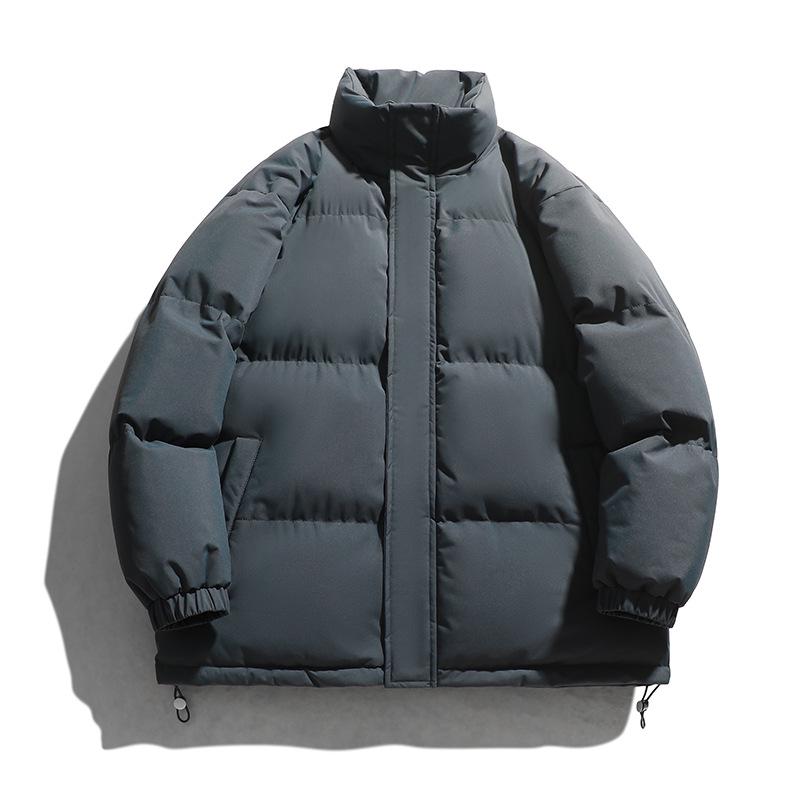Unisex Puffer Jacket - Autumn/Winter Stand Collar, Cotton, Thick Outerwear for Couples