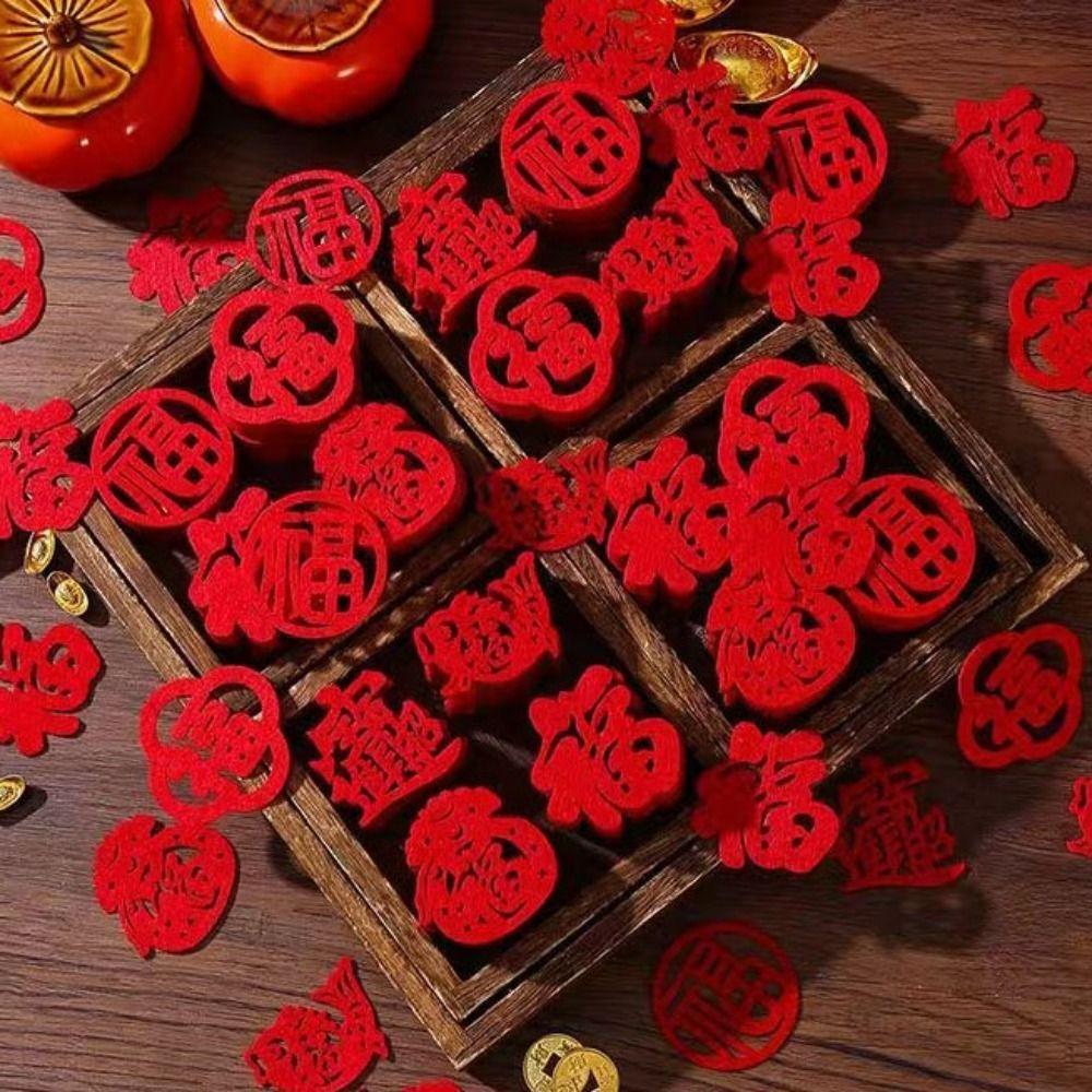 Mini Size Chinese New Year Decorations Little Blessing Door Stickers Party Decor