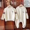 Real Shot Adorable Baby Knitted Jumpsuit - Stylish Winter Outfit for Babies, Perfect Parent-Child Look