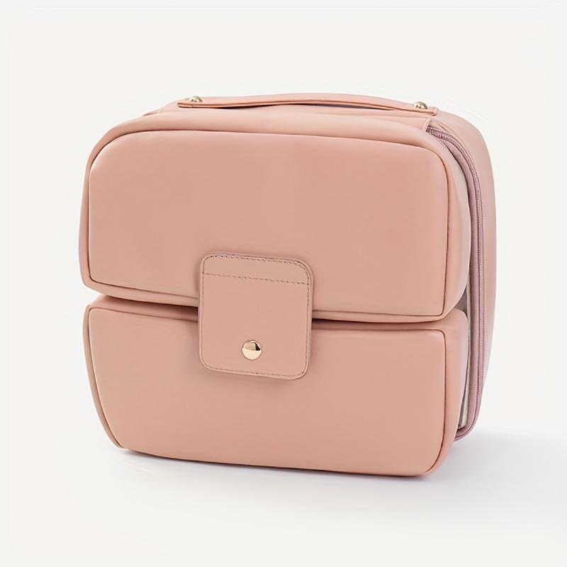 PU Leather Large Capacity Cosmetic Bag for Women Multi-Compartment Travel Toiletry Organizer Luxury Portable Makeup Pouch