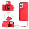 For Oppo Reno12 5G (Global) Case Card Holder Kickstand Skin-Touch Phone Cover with Wrist Strap
