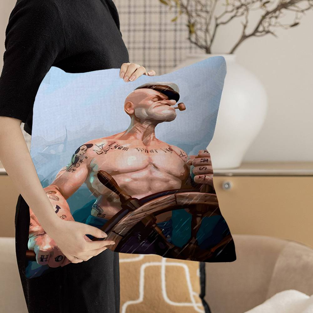 Anime P-Popeye The Sailor Lucky Dragon Pillow Cover Sofa Cushion Cover Home Room Decoration Children Gift