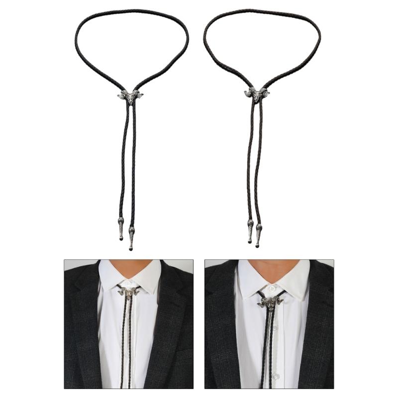 Bolo Tie for Men Teens Cowboy Western Cowgirl Alloy Sweater Shirt Decors Necktie