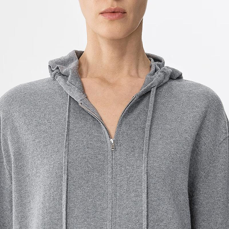 JNBY 2025 Spring Relaxed Fit Hooded Knit Cardigan