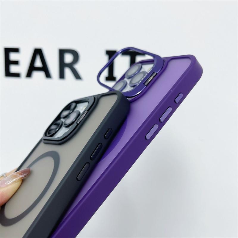 Magnetic For Magsafe Matte Case For iPhone 16 15 12 13 14 11 Pro Max Camera Lens Protector Cases For iPhone 16 15 14 Plus Cover