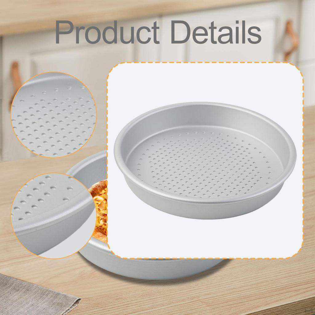 Plaque à pizza perforée en alliage d'aluminium Ustensiles de cuisine Polyvalente, Plateau de cuisson pour pizzas au four Rond pour