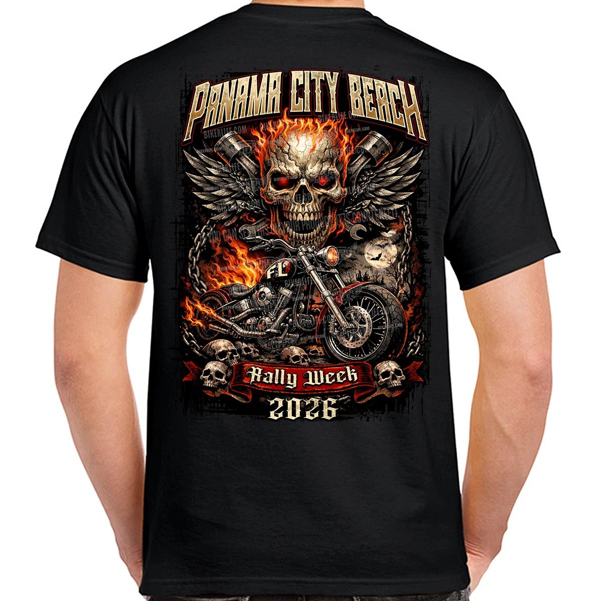 T-Shirt 2026 Panama City Beach Rally Week Ride to the Grave No Harley XS
