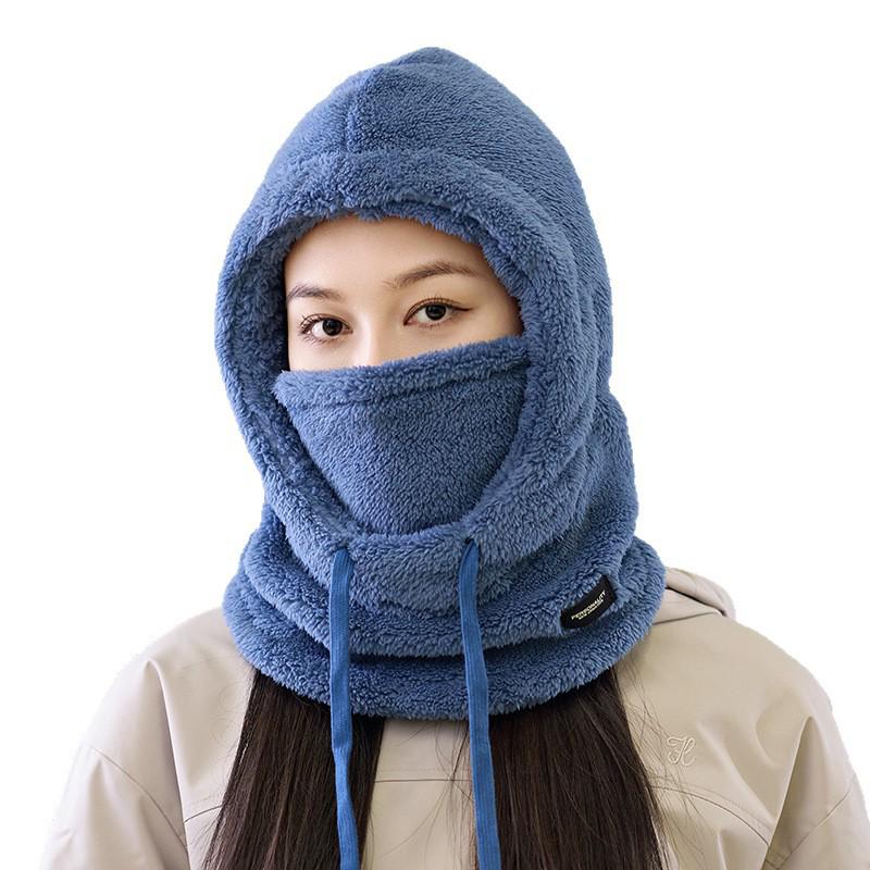 Women's Winter Fleece Lined Scarf Mask Hat - Ear Protection, Windproof, Cycling Warmth