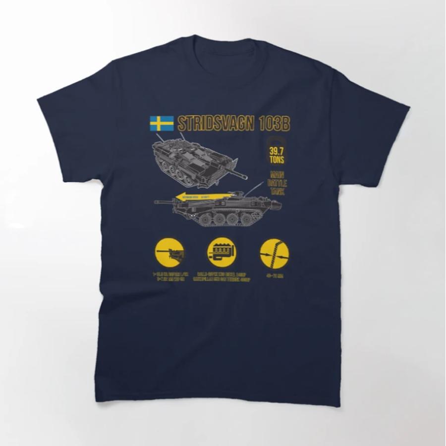 

Who Likes Tanks Swedish Stridsvagn Strv 103B Tank TShirt 100 Cotton ONeck Summer Short Sleeve Summer Casual Mens Tshirt 4XL