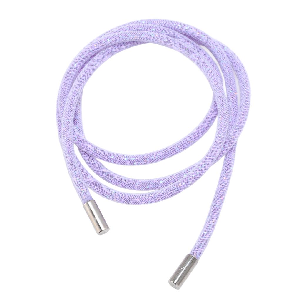 Glitter Drawstring Cord White Mesh Shiny Sequin Round String for Hoodie Clothing Shoe Sweatpants 138cm