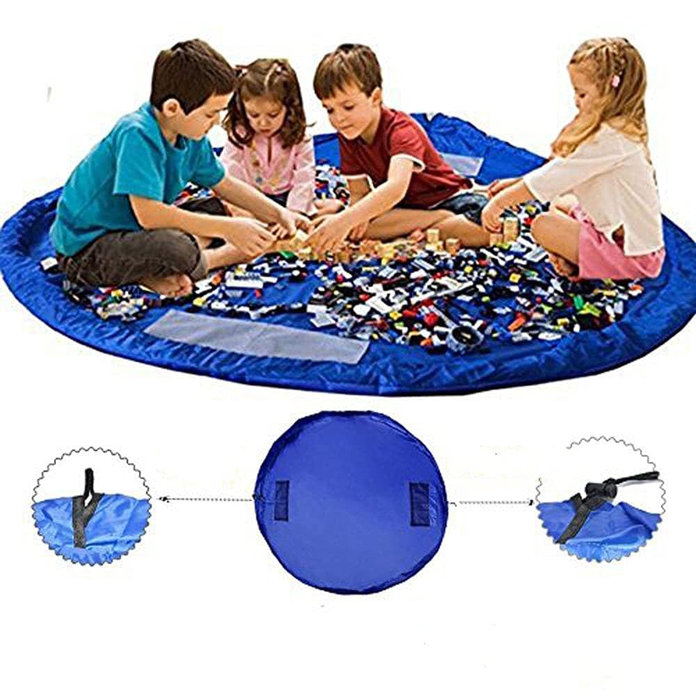 Lexitek Kids Play Mat Foldable Baby Toy Storage Bag Kids Rug Children Toy Organizer