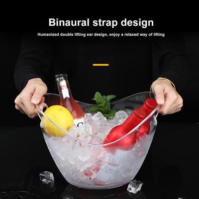 Portabottiglie Secchiello per Ghiaccio in Plastica Trasparente 4L Portabottiglie per Bottiglie di Vino Champagne e Birra Secchiello per Ghiaccio