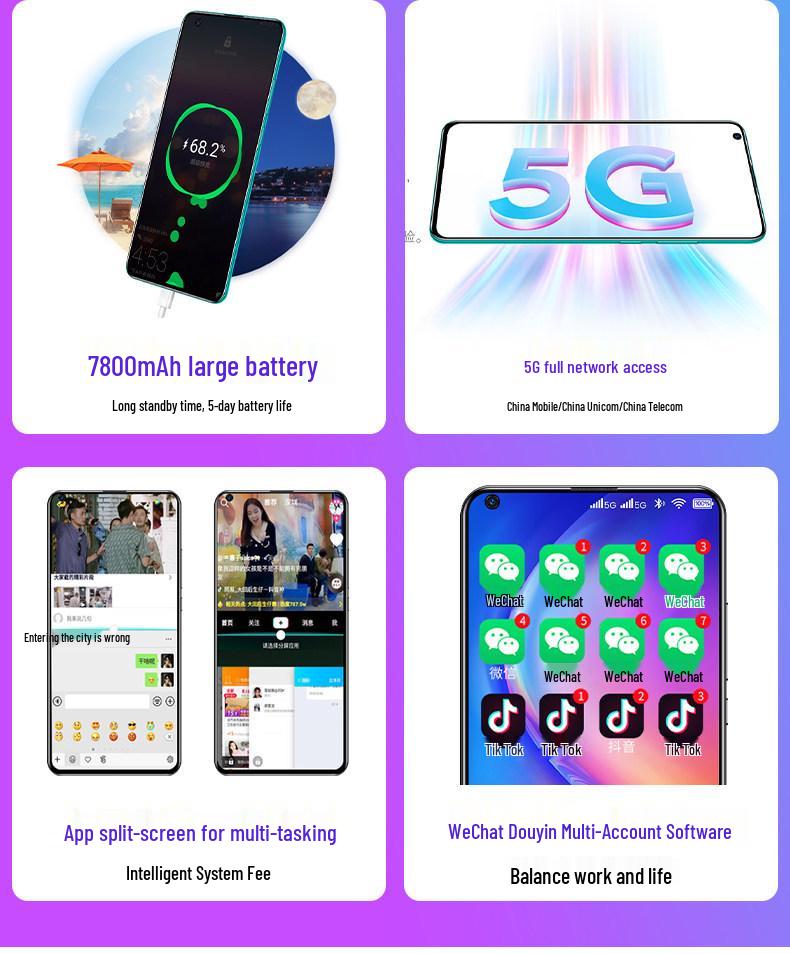 Genuine P40 5G Android Smartphone, 6.8" for Students & Seniors
