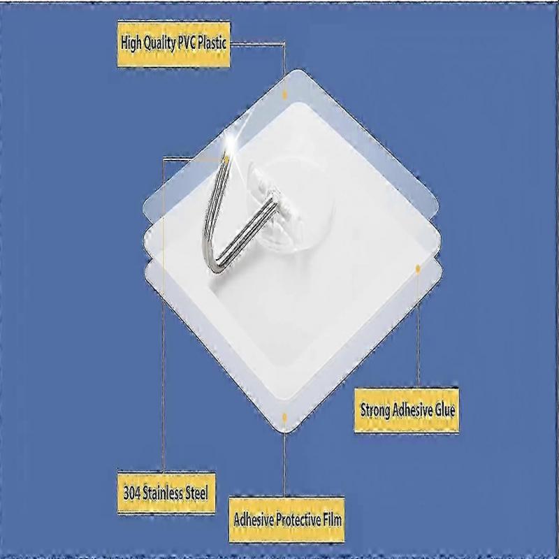 Hängende Hochleistungs-Haken Selbstklebende Handtuch-Mantel-Haken Wasserdichter Transparenter Haken für Badezimmer Dusche Küche Schlüssel Verbesserung Nützlicher Haken,fl