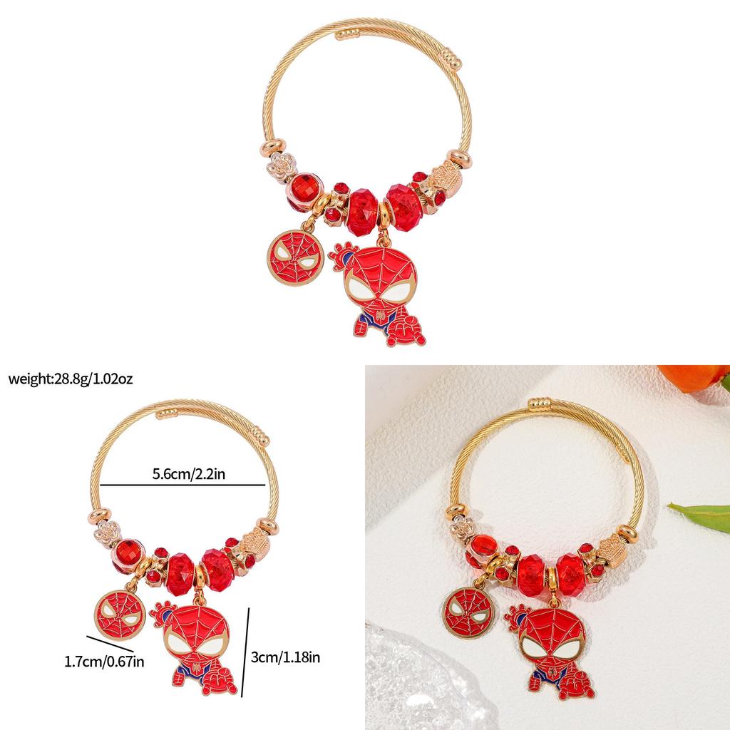Spider Man Wristband Jewelry For Women With Alloy Pendant For Travel Gifts