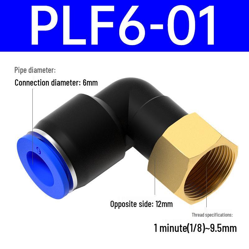 Pneumatischer L-förmiger 90° Luftschlauchverbinder Winkelstück Düse PLF6-01/8-02