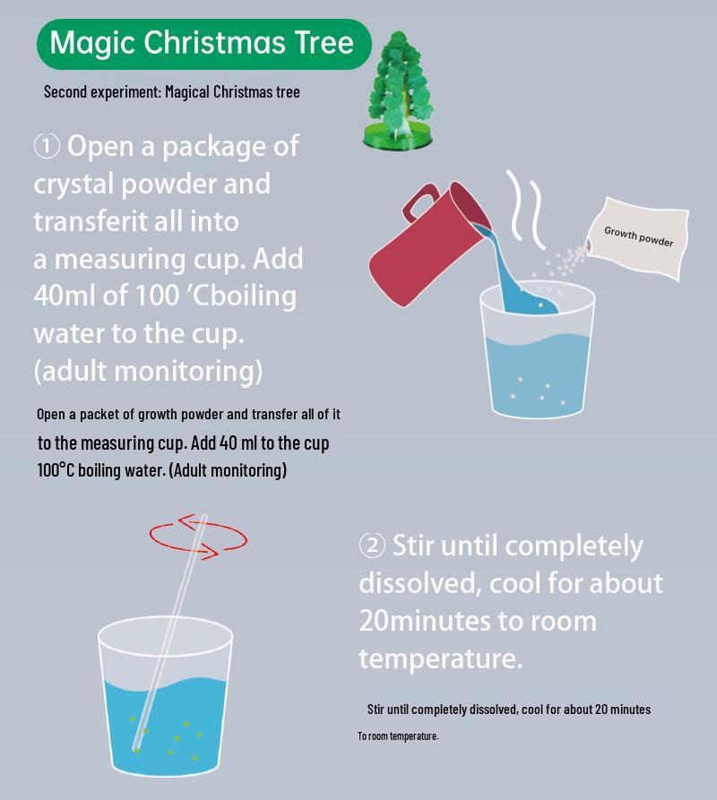 Xueyou Ma Blooming Crystal Christmas Tree - Magic Growing Kit for Science Lovers