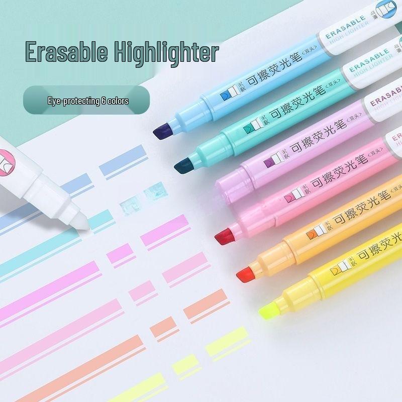 Dual-Ended Erasable Multicolor Highlighter for Students