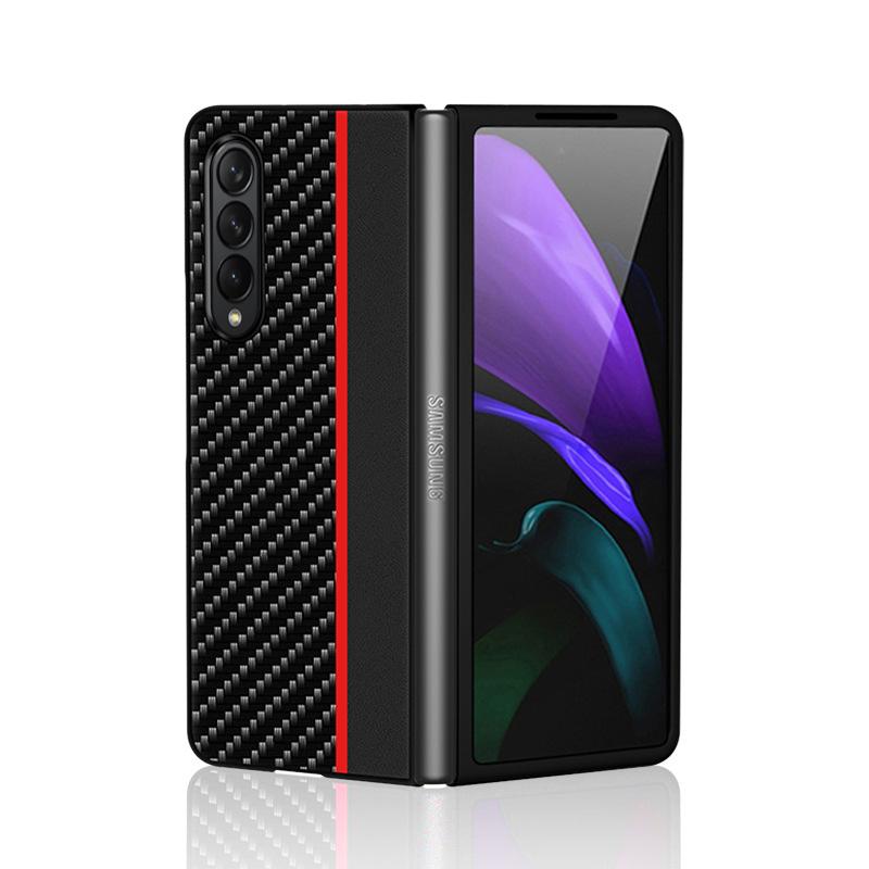 For Samsung Galaxy Z Fold4 Case Ultra Thin Fiber Texture Luxury Leather Fold 4 Shockproof Cover